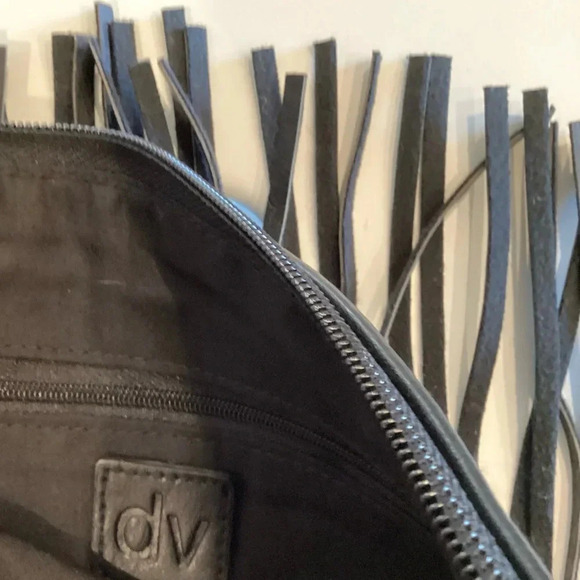 DV Black Fringe Wristlet 8” X 12”x 1/2” - Picture 5 of 5